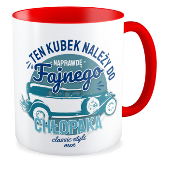 kubek FAJNEGO CHŁOPAKA - CLASSIC STYLE czerwony